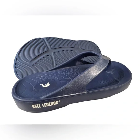🐟 REEL LEGENDS! LIKE NEW SLIDE! NAVY UNISEX!! STRONG, DURABLE, COMFY! - Picture 4 of 15